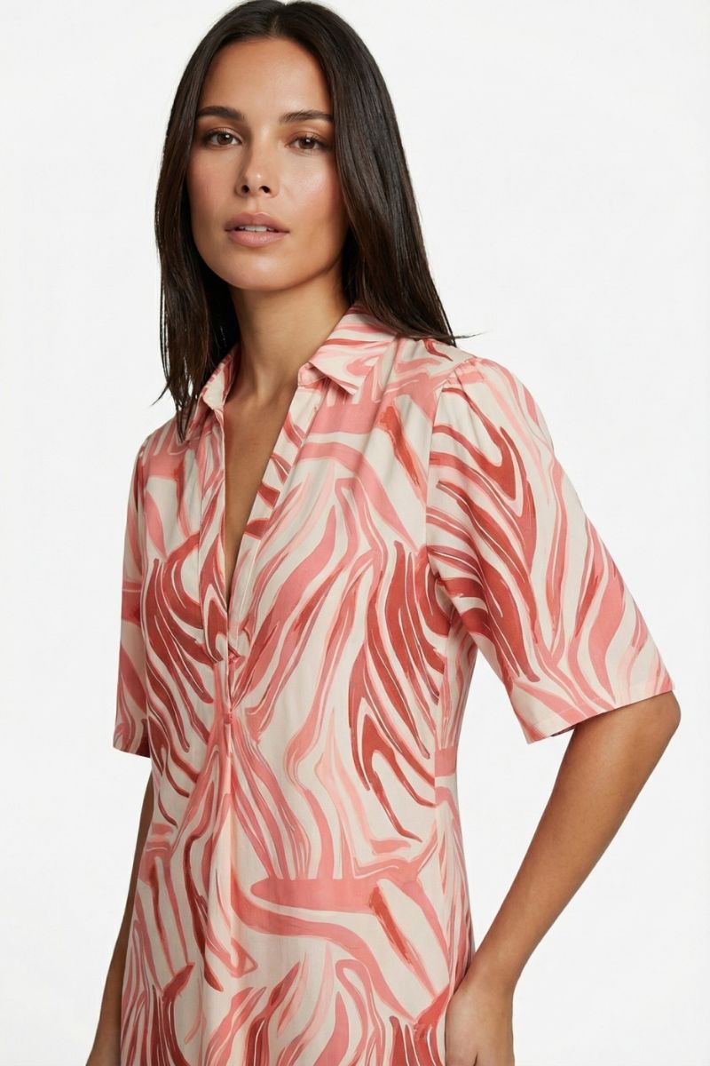 G-maxx Alette Dress Sand/Cranberry, damesjurk